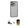 ieg™ iPhone 14 Pro Max Kılıf Ahenk Form Serisi - Siyah Buffer Cam Ekran Koruyucu + Bilvis Titan Kamera Lens - DNMR