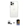 ieg™ iPhone 14 Pro Max Kılıf Ahenk Yansıma Prime - Siyah Buffer Hayalet Cam Ekran Koruyucu + Bilvis Titan Kamera Lens - GS