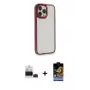 ieg™ iPhone 14 Pro Max Kılıf Eksen Doku Prime - Siyah Buffer Hayalet Cam Ekran Koruyucu + Bilvis Titan Kamera Lens - SH