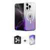 ieg™ iPhone 14 Pro Max Kılıf Eksen Minimal Özel Seri - Siyah Bilvis 5in1 3D Magic Cam Ekran Koruyucu + PVD Metal Kamera Lens - TU