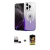 ieg™ iPhone 14 Pro Max Kılıf Eksen Minimal Özel Seri - Siyah Buffer Cam Ekran Koruyucu + Bilvis Titan Kamera Lens - SH