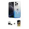 ieg™ iPhone 14 Pro Max Kılıf Eksen Minimal Özel Seri - Siyah Buffer Cam Ekran Koruyucu + Bilvis Titan Kamera Lens - SH