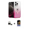 ieg™ iPhone 14 Pro Max Kılıf Eksen Minimal Özel Seri - Siyah Buffer Hayalet Cam Ekran Koruyucu + Bilvis Titan Kamera Lens - GD