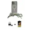 ieg™ iPhone 14 Pro Max Kılıf Eksen Özel Seri - Siyah Buffer Cam Ekran Koruyucu + Bilvis Titan Kamera Lens - GS