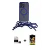 ieg™ iPhone 14 Pro Max Kılıf Eksen Özel Seri - Siyah Buffer Cam Ekran Koruyucu + Bilvis Titan Kamera Lens - GS