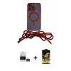 ieg™ iPhone 14 Pro Max Kılıf Eksen Özel Seri - Siyah Buffer Cam Ekran Koruyucu + Bilvis Titan Kamera Lens - GS