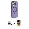 ieg™ iPhone 14 Pro Max Kılıf Kıvılcım Asil Özel Seri - Siyah Buffer Cam Ekran Koruyucu + Bilvis Titan Kamera Lens - SH