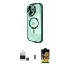 ieg™ iPhone 14 Pro Max Kılıf Kıvılcım Modern Koleksiyonu - Siyah Buffer Cam Ekran Koruyucu + Bilvis Titan Kamera Lens - GS