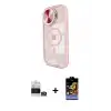 ieg™ iPhone 14 Pro Max Kılıf Kıvılcım Modern Koleksiyonu - Siyah Buffer Hayalet Cam Ekran Koruyucu + Bilvis Titan Kamera Lens - GS