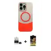 ieg™ iPhone 14 Pro Max Kılıf Kozmos Form Özel Seri - Siyah Buffer Cam Ekran Koruyucu + Bilvis Titan Kamera Lens - SH