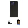 ieg™ iPhone 14 Pro Max Kılıf Kozmos Yansıma Özel Seri - Siyah Buffer Hayalet Cam Ekran Koruyucu + Bilvis Titan Kamera Lens - GS