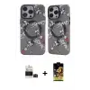 ieg™ iPhone 14 Pro Max Kılıf Nova Doku Koleksiyonu - Siyah Buffer Cam Ekran Koruyucu + Bilvis Titan Kamera Lens - SH