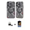 ieg™ iPhone 14 Pro Max Kılıf Nova Doku Koleksiyonu - Siyah Buffer Hayalet Cam Ekran Koruyucu + Bilvis Titan Kamera Lens - GD