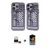 ieg™ iPhone 14 Pro Max Kılıf Nova Doku Koleksiyonu - Siyah Buffer Hayalet Cam Ekran Koruyucu + Bilvis Titan Kamera Lens - DNMR