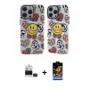 ieg™ iPhone 14 Pro Max Kılıf Nova Doku Koleksiyonu - Siyah Buffer Hayalet Cam Ekran Koruyucu + Bilvis Titan Kamera Lens - DNMR
