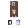 ieg™ iPhone 14 Pro Max Kılıf Nova Form Koleksiyonu - Siyah Bilvis 5in1 3D Magic Cam Ekran Koruyucu + PVD Metal Kamera Lens - TU
