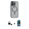 ieg™ iPhone 14 Pro Max Kılıf Nova Işık Özel Seri - Siyah 18D Cam Ekran Koruyucu + Bilvis Titan Kamera Lens - DNMR
