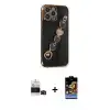 ieg™ iPhone 14 Pro Max Kılıf Nova Işık Prime - Siyah Buffer Hayalet Cam Ekran Koruyucu + Bilvis Titan Kamera Lens - SH