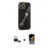 ieg™ iPhone 14 Pro Max Kılıf Nova Işık Prime - Siyah Buffer Hayalet Cam Ekran Koruyucu + Bilvis Titan Kamera Lens - GD
