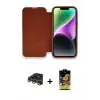 ieg™ iPhone 14 Pro Max Kılıf Siluet Minimal Serisi - Siyah Buffer Cam Ekran Koruyucu + Raze Metal Kamera Lens - GD