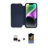 ieg™ iPhone 14 Pro Max Kılıf Siluet Minimal Serisi - Siyah Buffer Hayalet Cam Ekran Koruyucu + Bilvis Titan Kamera Lens - GD