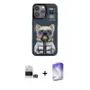 ieg™ iPhone 14 Pro Max Kılıf Siluet Modern Özel Seri - Siyah Bilvis 5in1 3D Magic Cam Ekran Koruyucu + Bilvis Titan Kamera Lens - GS