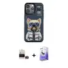 ieg™ iPhone 14 Pro Max Kılıf Siluet Modern Özel Seri - Siyah Bilvis 5in1 5D Magic Hayalet Cam Ekran Koruyucu + Bilvis Titan Kamera Lens - GS