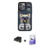 ieg™ iPhone 14 Pro Max Kılıf Siluet Modern Özel Seri - Siyah Bilvis 5in1 5D Magic Hayalet Cam Ekran Koruyucu + Raze Metal Kamera Lens - GD