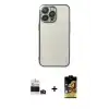 ieg™ iPhone 14 Pro Max Kılıf Vadi Minimal - Siyah Buffer Cam Ekran Koruyucu + Bilvis Titan Kamera Lens - DNMR