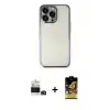 ieg™ iPhone 14 Pro Max Kılıf Vadi Minimal - Siyah Buffer Cam Ekran Koruyucu + Bilvis Titan Kamera Lens - DNMR