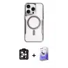 ieg™ iPhone 14 Pro Max Kılıf Yadigar Klasik Özel Seri - Siyah Bilvis 5in1 5D Magic Hayalet Cam Ekran Koruyucu + PVD Metal Kamera Lens - TU