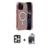 ieg™ iPhone 15 Pro Max Kılıf Eksen Çizgi - Siyah Vanessa Magic Cam + PVD Metal Kamera Lens - LT