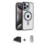 ieg™ iPhone 15 Pro Max Kılıf Eksen Form Koleksiyonu - Siyah Joko Magic 5D Cam + Raze Metal Kamera Lens - TMGI