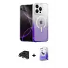 ieg™ iPhone 15 Pro Max Kılıf Eksen Minimal Özel Seri - Siyah Bilvis 5in1 5D Magic Hayalet Cam Ekran Koruyucu + Raze Metal Kamera Lens - TMGI