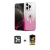 ieg™ iPhone 15 Pro Max Kılıf Eksen Minimal Özel Seri - Siyah Buffer Cam Ekran Koruyucu + PVD Metal Kamera Lens - GI