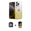 ieg™ iPhone 15 Pro Max Kılıf Eksen Minimal Özel Seri - Siyah Buffer Cam Ekran Koruyucu + PVD Metal Kamera Lens - TU