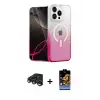 ieg™ iPhone 15 Pro Max Kılıf Eksen Minimal Özel Seri - Siyah Buffer Hayalet Cam Ekran Koruyucu + Raze Metal Kamera Lens - LT