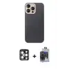 ieg™ iPhone 15 Pro Max Kılıf Eksen Prime - Siyah Vanessa Magic Cam + PVD Metal Kamera Lens - LT