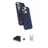 ieg™ iPhone 15 Pro Max Kılıf İz Işık Koleksiyonu - Siyah Bilvis 0.18mm Plus Cam Ekran Koruyucu + Raze Metal Kamera Lens - TMGI