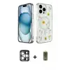 ieg™ iPhone 15 Pro Max Kılıf Kozmos Doku - Siyah Joko Magic 5D Hayalet Cam + PVD Metal Kamera Lens - GS