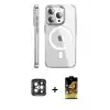 ieg™ iPhone 15 Pro Max Kılıf Nova Doku - Siyah Buffer Cam Ekran Koruyucu + PVD Metal Kamera Lens - GI