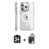 ieg™ iPhone 15 Pro Max Kılıf Nova Doku - Siyah Vanessa Magic Cam + PVD Metal Kamera Lens - TU