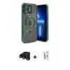 ieg™ iPhone 15 Pro Max Kılıf Nova Işık Özel Seri - Siyah Bilvis 0.18mm Plus Cam Ekran Koruyucu + Raze Metal Kamera Lens - SH