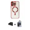 ieg™ iPhone 15 Pro Max Kılıf Nova Işık Özel Seri - Siyah Vanessa Magic Cam + Raze Metal Kamera Lens - SH