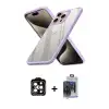 ieg™ iPhone 15 Pro Max Kılıf Nova Işık Serisi - Siyah Vanessa Magic Cam + PVD Metal Kamera Lens - TU