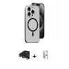 ieg™ iPhone 15 Pro Max Kılıf Odak Form Özel Seri - Siyah Bilvis 0.18mm Plus Cam Ekran Koruyucu + Raze Metal Kamera Lens - LT