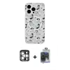 ieg™ iPhone 15 Pro Max Kılıf Pusula Form - Siyah Vanessa Magic Cam + PVD Metal Kamera Lens - GS