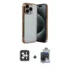 ieg™ iPhone 15 Pro Max Kılıf Vadi Minimal - Siyah Vanessa Magic Cam + PVD Metal Kamera Lens - GI