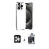 ieg™ iPhone 15 Pro Max Kılıf Vadi Minimal - Siyah Vanessa Magic Cam + PVD Metal Kamera Lens - GI