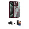 ieg™ iPhone 15 Pro Max Kılıf Yadigar Asil Koleksiyonu - Siyah 3D Antistatik Mat Seramik Nano Ekran Koruyucu + Raze Metal Kamera Lens - SH